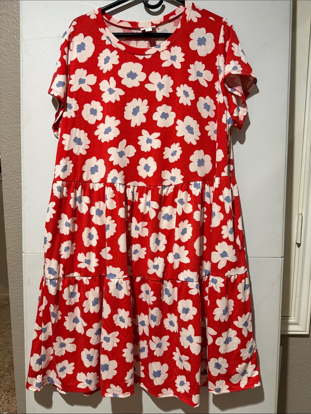 LuLaRoe Ariel Red Floral Midi Dress